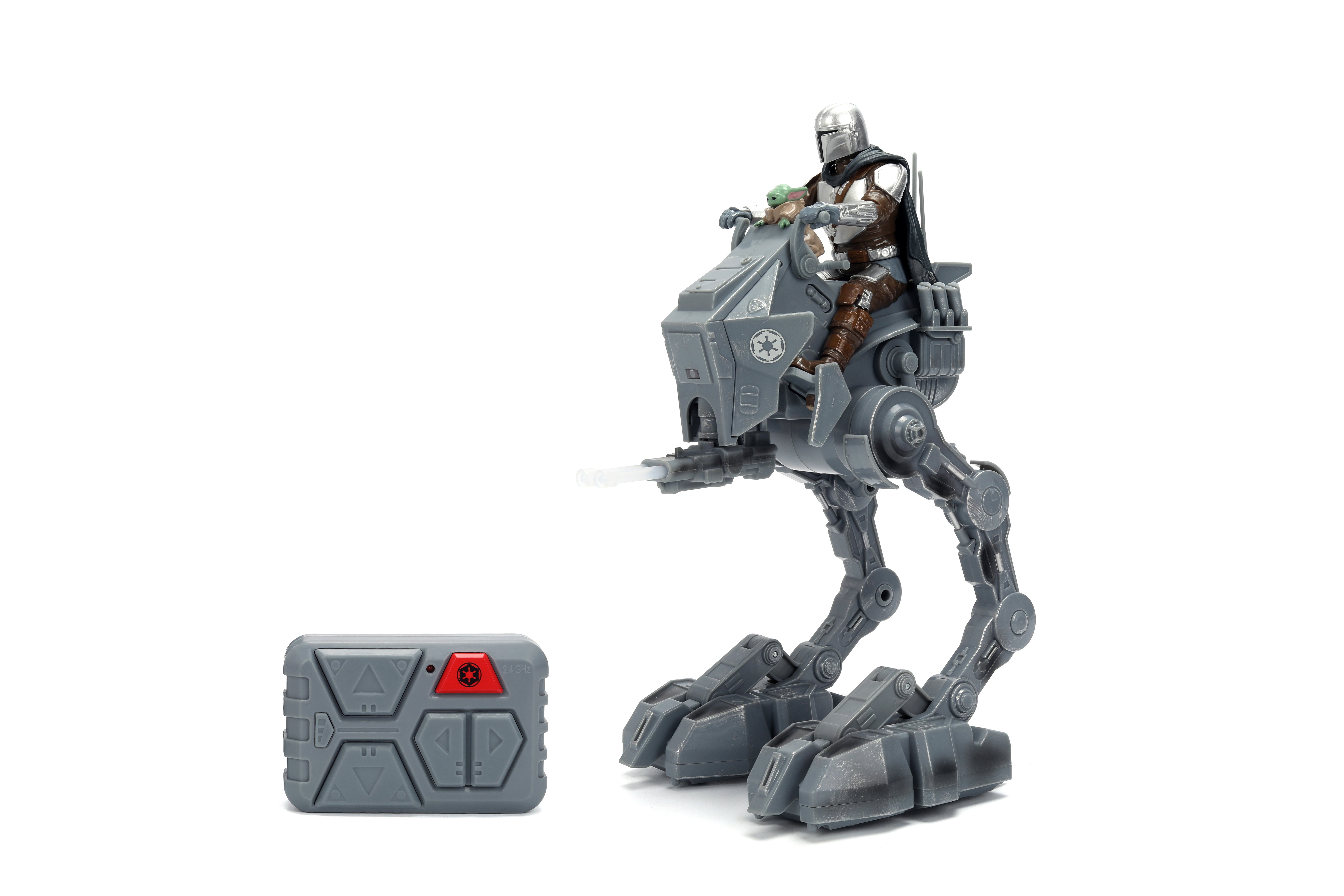 Marcheur AT-RT télécommandé Star Wars Imperial Remnant avec Mandalorien et Grogu, jouet de 33 cm avec sons et lumières, par Jada Toys