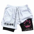 thumbnail image 4 of pantalones cortos de compresión 2 en 1 para hombres, pantalones cortos de rendimiento de Anime Jujutsu Kaisen, pantalones cortos de gimnasio deportivos de baloncesto con bolsillos, 4 of 5