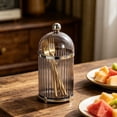 thumbnail image 5 of Lidded Clear Tableware Storage Container Household Decorative Fork Spoon Holder, 5 of 5