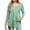 Green, variant on DeHolifer Women's T-Shirts Pleated 3/4 Sleeve Floral Printed Crewneck Summer Lightweight Loose Tee T-Shirts Wine L