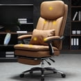 thumbnail image 4 of Fancy Executive Ergonomic Office Chair Leather Olive Drab Comfy Computer Chair Nordic Modern Silla Oficina Office Furniture My Lux Decor Round, 4 of 21