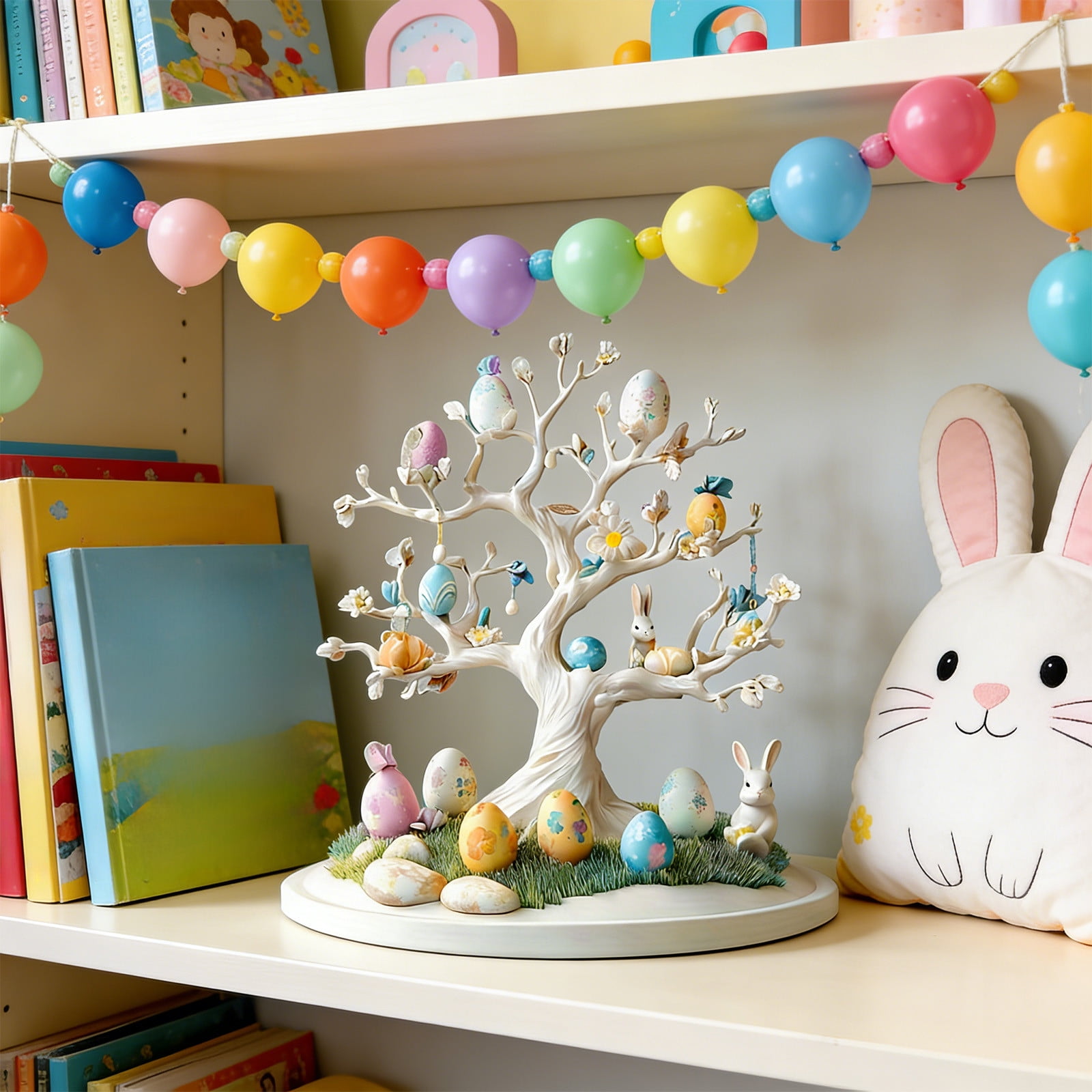 Colorful Easter Eggs Acrylic Tabletop Decoration - Easter Sunday Home Decor Sign, Wall Art, Shelf Sitter Centerpiece for Spring Holiday Gift