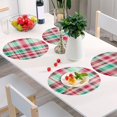 thumbnail image 6 of Ryvnso Plaid Lattice Red Round Plate Mats Dining Table Placemat 1 Piece for Holiday Decoration, 6 of 7