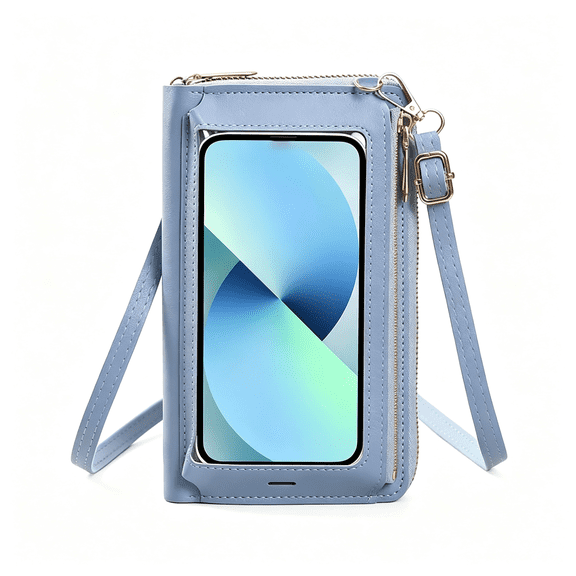 GJX Touchscreen Phone Crossbody Bag, 2026 Small Clear Window Phone Crossbody Bag for Travel Shopping Clear Window Stylish Design Small Purses for Women