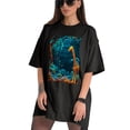 thumbnail image 3 of Plus Size Shirt for Women Black Tops for Women Short Sleeves Shirt for Women Giraffe (8) T Shirt Crewneck Shirt for Women 5XL, 3 of 5