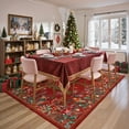 thumbnail image 3 of Wonnitar 5x7 Christmas Rug Washable Xmas Rug Low-Pile Non-Slip Holiday Rug for Living Room, Kitchen, Bedroom, Christmas Red, 3 of 12