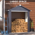 thumbnail image 4 of YODOLLA 2 x 5 ft. Outdoor Firewood Storage Rack, Waterproof Metal Log Carrier Holder Organizer for Garden& Patio in Gray, 4 of 7