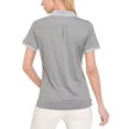 thumbnail image 7 of Dasawamedh Women's Quick Dry Golf Shirt Short Sleeve Polo Shirt Stretch Moisture Wicking UV Protection Sports Tennis T-Shirt Grey Heather M, 7 of 7