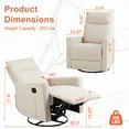 thumbnail image 3 of Aukfa Manual Recliner Chair, 360 Degree Swivel Armchair with Storage for Living Room, Linen, Beige, 3 of 6