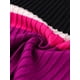 thumbnail image 5 of INSPIRE CHIC Vestidos de punto a rayas para mujer, vestido midi de manga corta, vestido de suéter acanalado en rosa intenso, 5 of 6