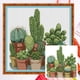 thumbnail image 1 of (J217) Bordado No Manchú Hilo Algodón Ecológico 14CT Tela Blanca 34*35cm Cactus (2) Kit Serie Bodegones en Punto Cruz (borde Gancho), 1 of 10