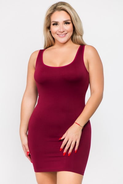 maroon tank dress