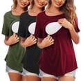 thumbnail image 1 of Vêtements de Grossesse Offres de l'Action de Grâce Liquidation Été Vêtements de Maternité pour Femmes Col Rond Manches Courtes Volants Pli Hauts de Grossesse, 1 of 5