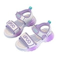 thumbnail image 3 of UngA Summer Sandals Shoes for Toddler Girls Summer Beach Sandals Slingback Little Kids Glitter Soft Closed Toe Princess Dress Flat Purple,11.5, 3 of 7