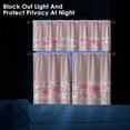 thumbnail image 4 of Pink Rose Kitchen Curtains Floral Window Curtains Valance and Tier Set 36 Inch, Romantic Flowers Delicate Rod Pocket Short Tier Curtain, Chic Classic Small Cafe Curtains for Kitchen Decor, 4 of 5