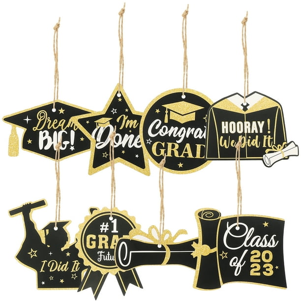 FELTECHELECTR 24 piezas de letrero colgante para puerta de fiesta de graduación, decoración colgante de fondo de pared para fiesta de graduación
