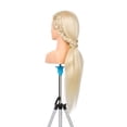 thumbnail image 4 of Cabeza de maniquí para peluquería con cabello natural al 70%, 20% de pelo animal y 10% de fibra resistente al calor, ideal para cortes, peinados, tintes y alisados. Base de plástico y gel para mayor, 4 of 6