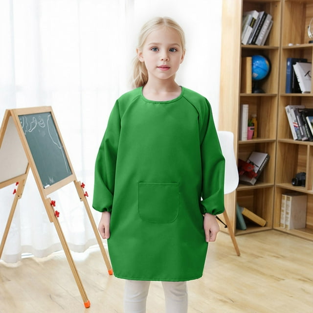 Long Sleeve Painting Apron Smock With Pocket For Kids And Young Artists Durable Protective Wear For Messy Activities