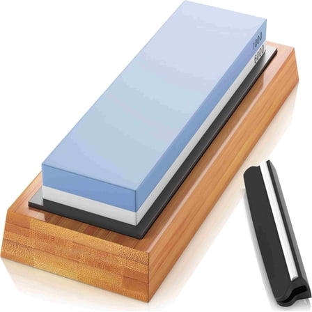 RECESKY Abrading tools, Premium Water-stone Sharpener Kits, Perfectional Knife Sharpener Wet stone Sets for Chef Knife, Kitchen Knife, Hunting Knife Machete with Non-Slip Base