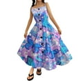 thumbnail image 1 of Robes pour Tout-Petits Enfants Filles Tout-Petits Robe d'Été Décontractée Bretelles Spaghetti Robe Tournoyante Robe Fille Bleu 10 Ans-11 Ans, 1 of 5
