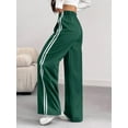 thumbnail image 2 of Women's Side Stripe Wide Leg Track Pants, Elastic Waist Loose Fit Sweatpants for Gym, Workout, Everyday & Athleisure Wear, 2 of 6