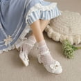 thumbnail image 4 of SACFOF Women Kawaii Mid Block Heel Mary Jane Rockabilly Pumps with Bow Platform Chunky Heel Cute Sweet Shoes, 4 of 6
