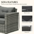 thumbnail image 4 of Royalcraft 4 Pieces PE Dark Grey Wicker Outdoor Furniture,Patio Sofa Sets Outdoor Rattan Conversation Furniture Set and Grey Cushions, 4 of 6