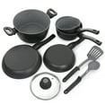 thumbnail image 3 of 10 Piece Non-Stick Aluminum Cookware Set in Black and Grey Speckle, 3 of 9