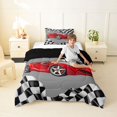 thumbnail image 4 of Manfei Red Sports Cars Twin Comforter Sets,Classic Racing Print Bedding Set,Black Reversible,2pcs,1 Comforter and 1 Pillowcase, 4 of 7