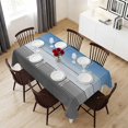 thumbnail image 6 of Blue Gray Table Cloth Waterproof Tablecloths, Vintage Farmhouse Gradient Wooden Grain Art Tablecloth Dining Table Cover for Kitchen Party Tabletop Outdoor, Rectangle Tablecloth 54x108 Inch, 6 of 9