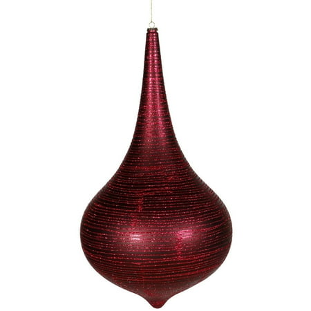 Vickerman 24" Burgundy Matte/Glitter Onion Drop Ornament