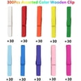 thumbnail image 2 of 300PCS Colorful Wooden Clothespins, 2.9 Inch Clothing Clips, Large Wooden Clothes Pins, Decorative Pins, 10 Color, Strong Grip, Multipurpose Clips for Crafts Hanging Clothes Picture, 2 of 4