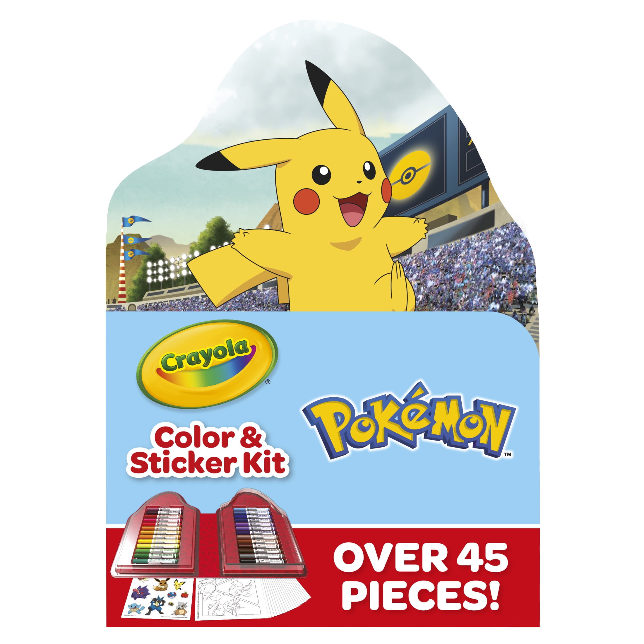 Crayola - Pokémon 5-in-1 Creative Set, with Coloring Pages, Markers, Crayons, Stickers, 60 pieces, Gift for Boys and Girls, from 4 Years - 04-2924