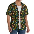 thumbnail image 2 of Pofeuu Cartoon Dino Print Mens Casual Short Sleeve Shirts Beach Summer Spread Collar Pocket Tops Men's Casual Short-sleeved Shirt-3X-Large, 2 of 5