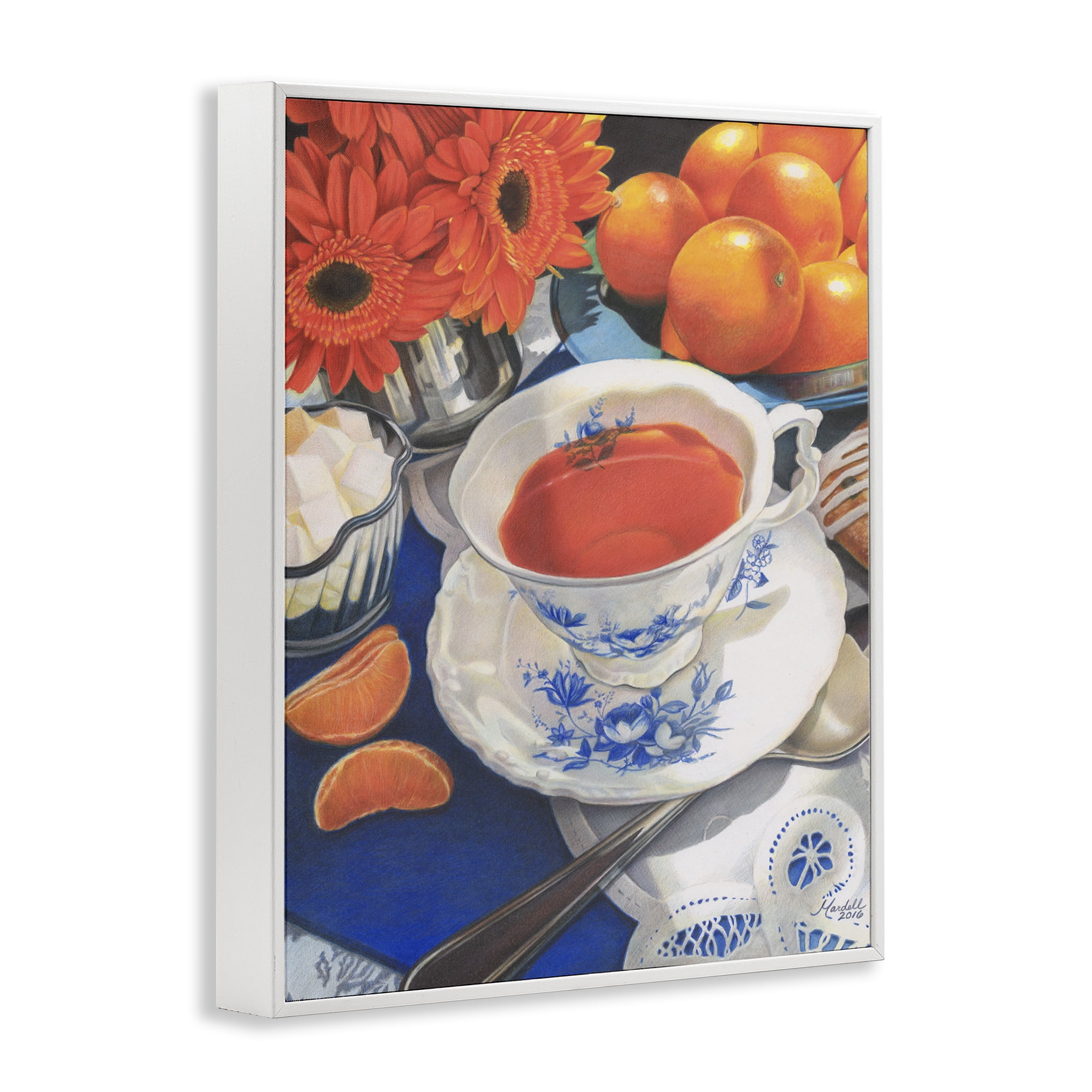 Stupell Industries Citrus Tea Time Food & Beverage Painting White Framed Art Print Wall Art, 11 x 14