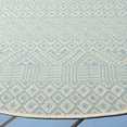thumbnail image 3 of Safavieh Courtyard Naomi Geometric Indoor/Outdoor Area Rug, Beige/Aqua, 5'3" x 5'3" Round, 3 of 8