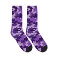 thumbnail image 4 of Mens Crew Socks Womens Purple Camouflage Workout Training Athletic Socks, 4 of 7