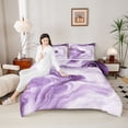 thumbnail image 4 of Homewish Fluid Aesthetic Desgin Full Size Comforter Sets,Modern Splashing Ink Bedding Comforter Set,Purple White Bedding Sets For Adults,Super Cozy Room Decor Reversible,3 Pieces, 4 of 8
