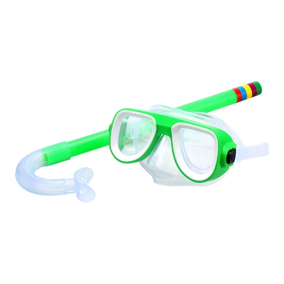 BESTSKY Swimming Goggles for Kids 6-14, Swimming Goggles with Nose Cover, Anti-Fog Kids Snorkel Set Dry Top Snorkeling Gear for Kids Youth Boys Girls Junior Age 5-15, Green