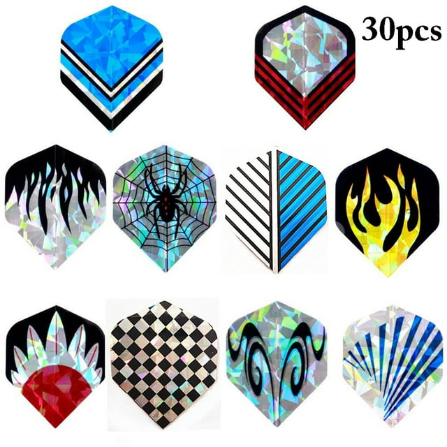Bangcool 30PCS Dart Flight Creative Fashion Reflective Plastic Dart Wing Dart Supplies