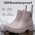 thumbnail image 2 of Sogetch Womens Short Rain Boots Waterproof Ankle Chelsea Boots Slip-Resistant Garden Shoes, 2 of 6