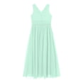 thumbnail image 6 of YiZYiF Girls' Beaded Chiffon Sleeveless Beaded Wedding Junior Bridesmaid Dance Prom Party Dress Mint Green 14, 6 of 7
