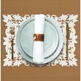 thumbnail image 2 of Decozen Dining Table Rectangle Lace Linen Placemats Set of 6, White, 14"x20" - The Darvin Collection, 2 of 8