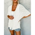 thumbnail image 6 of Fartey Lightweight Cardigans for Women Loose Flowy Summer Short Sleeve Cardigan Open Front Fashion Casual Solid Color Beach Tops 2025 White S-2XL, 6 of 6