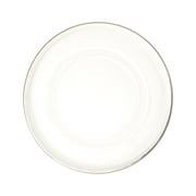 Simply Elegant 13-inch Clear Glass Round Charger Plate (4-Set) with 0.25" Metallic Rim (Silver)