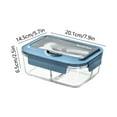 thumbnail image 3 of Strong & Healthy Glass Meal Prep Containers, 2 Compartments - Portion Control, Lunch Container Set, Food Storage, Airtight Lids, Oven & Freezer Safe, Leak-Proof Bento Box, 3 of 7