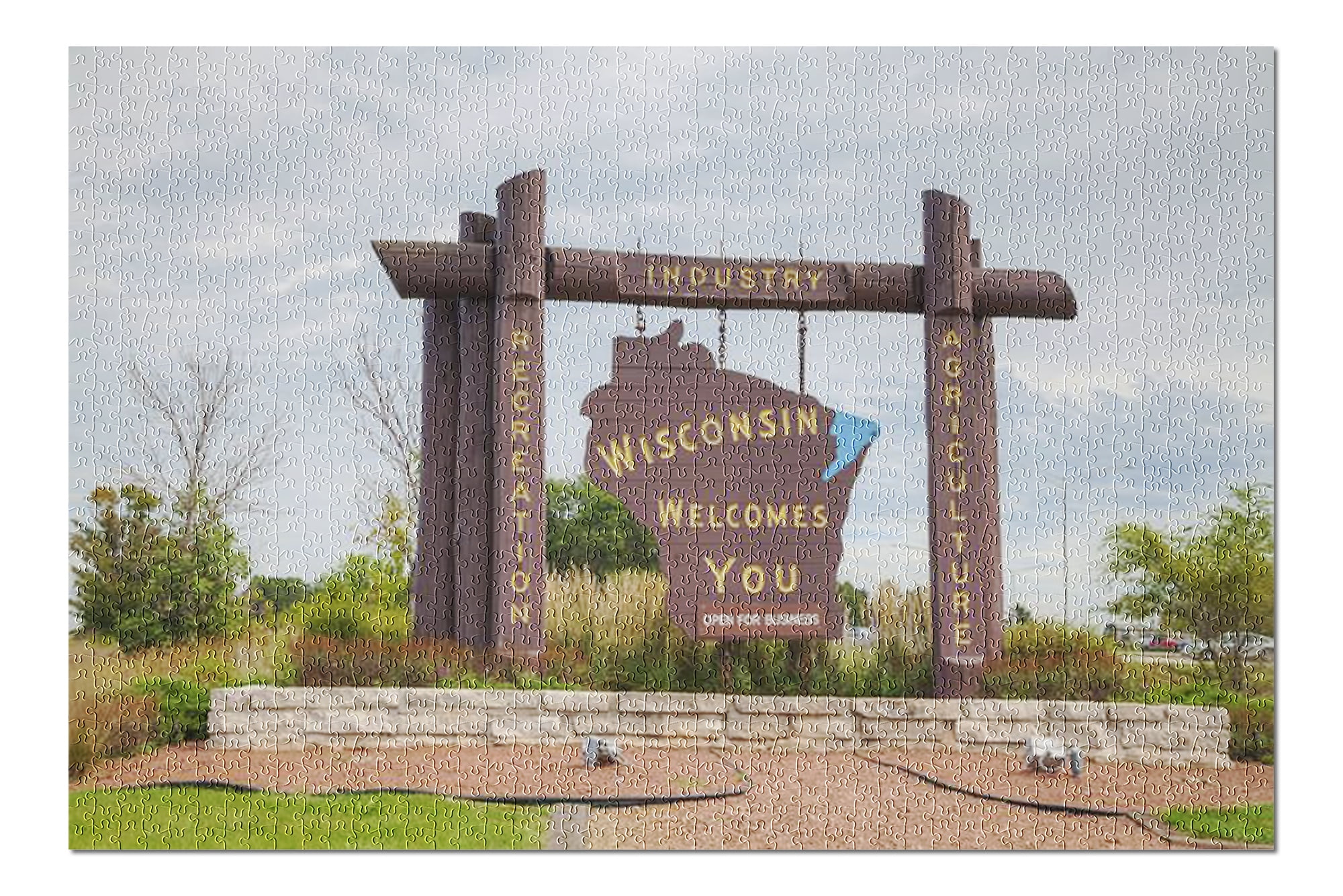 Wooden Hanging Wisconsin Welcomes You Sign 9015314 (20x30 ...