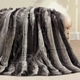 thumbnail image 4 of Home Soft Things Tip Printing Light Faux Fur Throw - Meru Stripe Gray - 50" x 60", 4 of 9