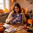 thumbnail image 4 of Halloween Diamond Art Kits for Adults, Spooky and Cute Halloween Theme 5D Diamond Art Painting for Beginners, Full Drill Round Gem Painting, for Home Wall Decor 7.8 x 7.8 inch, 4 of 9