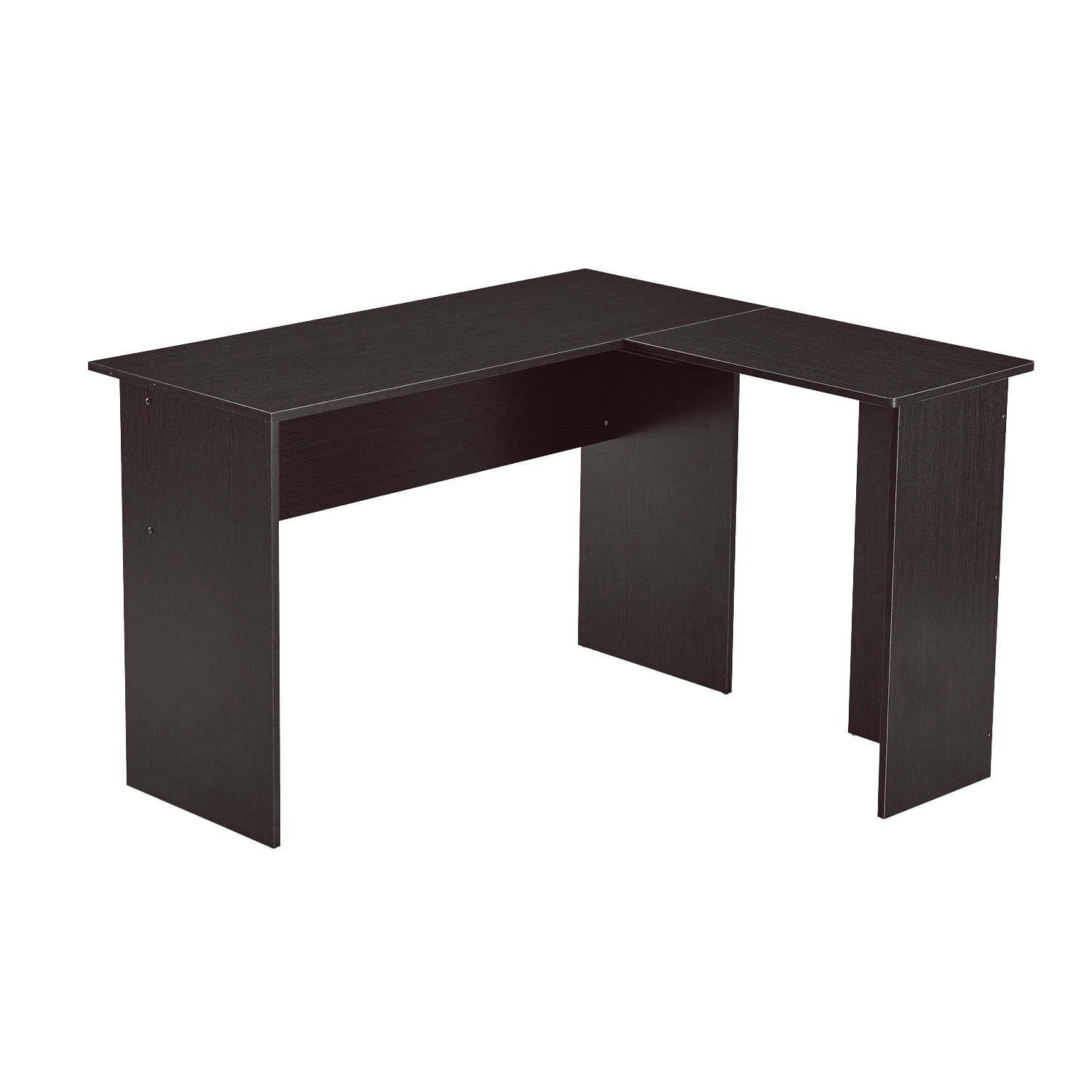 Mcombo Corner Desk Small L Shaped Computer Executive For Home Office Furniture Dark Brown
